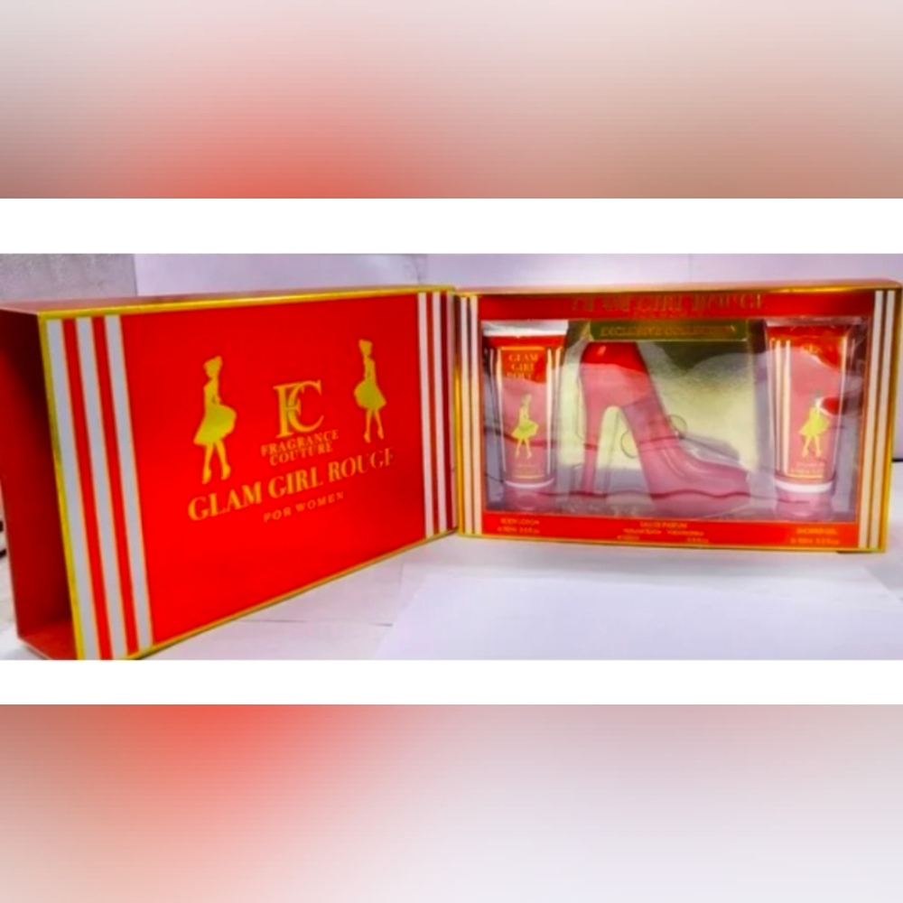 NEW Glam Girl Rouge Fragrance Gift Set Lotion Body Gel Parfum